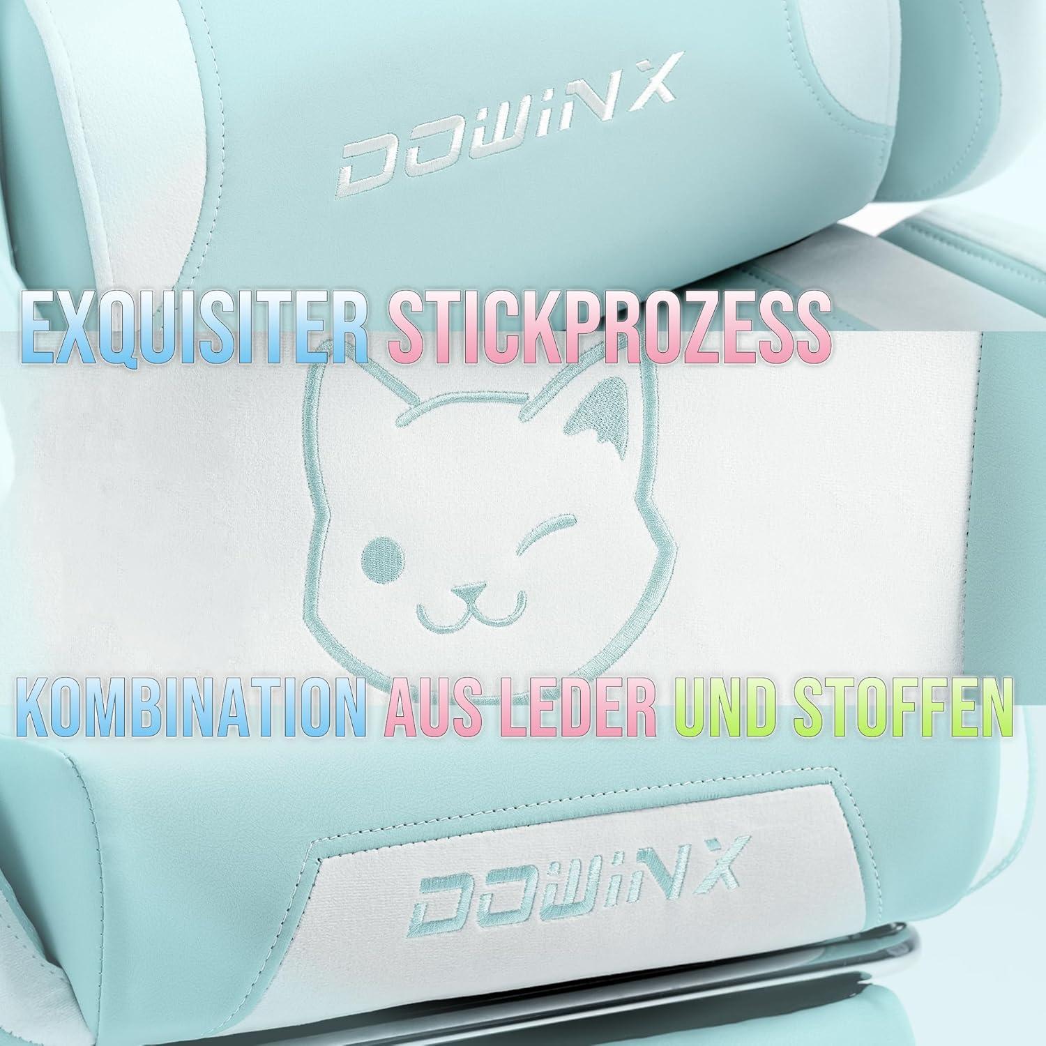 Dowinx Gaming Stuhl Rosa Katze Edition Ergonomischer Computerstuhl PU-Leder