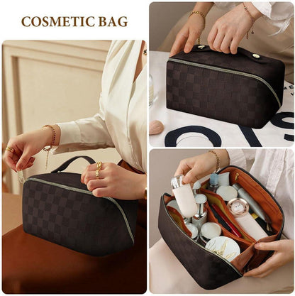 Aucuu Reise Kosmetiktasche PU Leder Make-up Tasche Große Kapazität Wasserdicht Schminktasche Organizer
