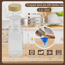 Glas Gewürzglas Set mit Bambusdeckeln 14-teilig 120ml