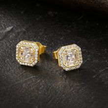 KRKC&CO S925 Silber Ohrringe Herren Iced Out Zirkonia 14K