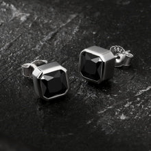 KRKC&CO S925 Silber Ohrringe Herren 6mm Schwarz Onyx Stein