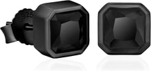 Schwarze 925 Silber Ohrringe mit Onyx Stein 6mm, Herren Stecker