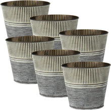 6er Set Blumentöpfe verzinkter Stahl moderne Deko drinnen draußen