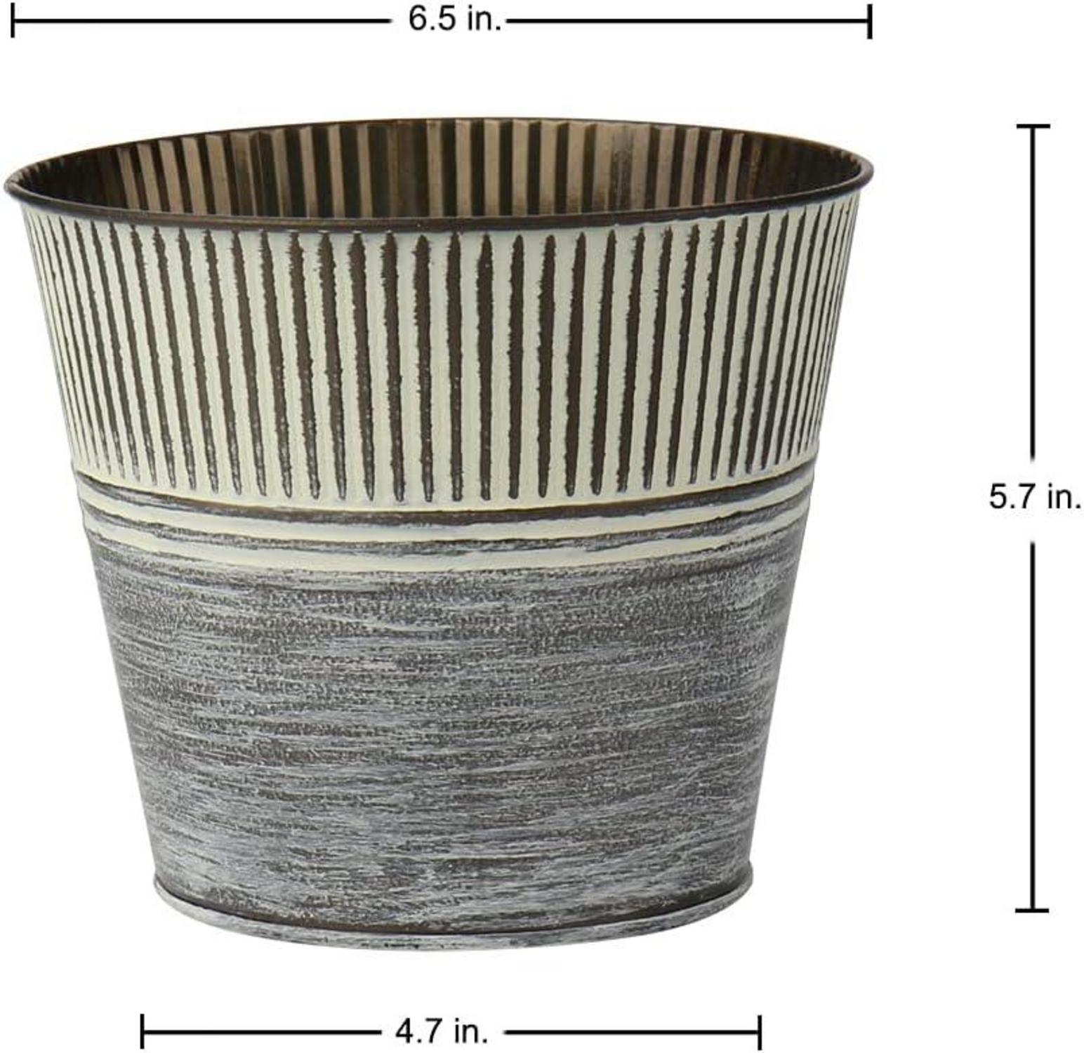 Oairse 6er Set Verzinkte Vintage Blumentöpfe für Moderne