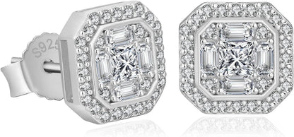 KRKC&CO S925 Silber Herren Ohrringe Iced Out Zirkonia 9mm