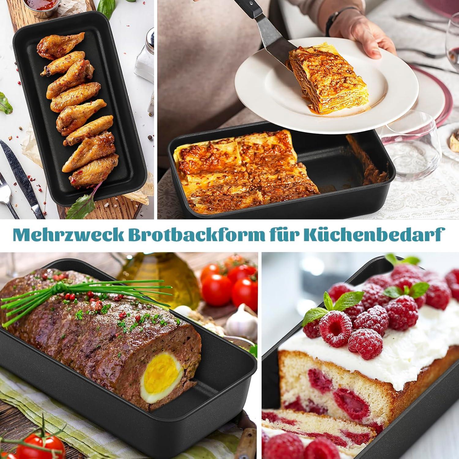 Homikit Kastenform Set Edelstahl Antihaftbeschichtung 23x12x6 cm