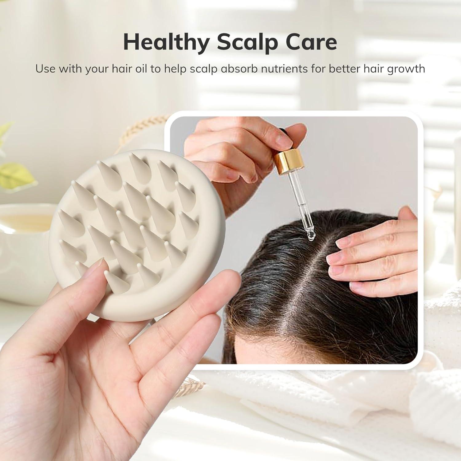 Silikon Kopfhaut Massagebürste Shampoo Bürste Peeling Kopfmassage trocken StiHaare Haarwachstum Reduziert Schuppen