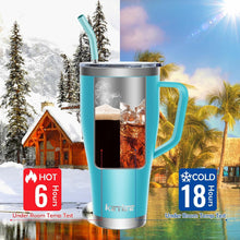 KETIEE Thermobecher 850ml mit Strohhalm und 2