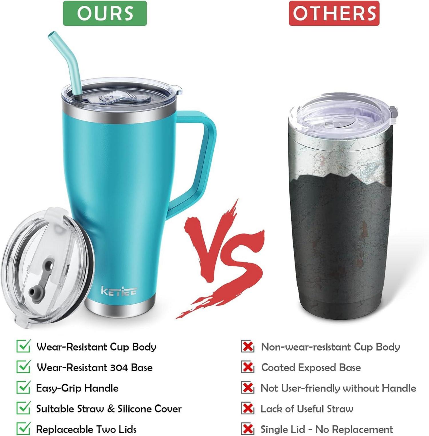 Thermobecher Isolierbecher Strohhalm 850ml Kaffeetasse 30oz Autobecher Tumbler