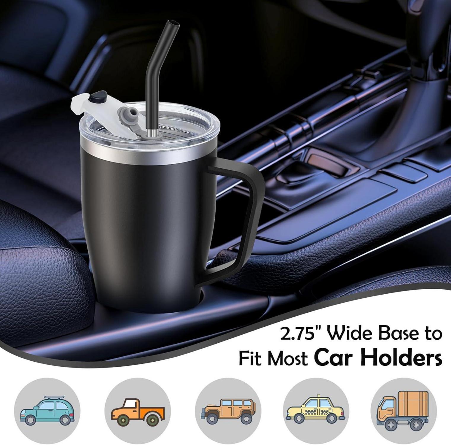 Thermobecher Strohhalm 850ml Kaffeebecher Deckeln Edelstahl