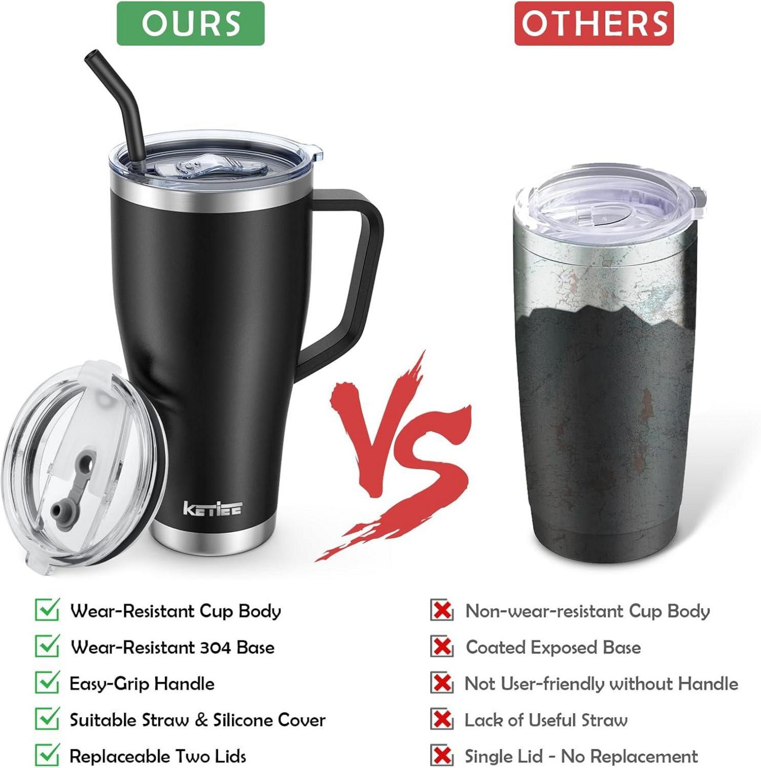 Thermobecher mit Strohhalm 850ml Edelstahl Isolierbecher Trinkbecher Tumbler