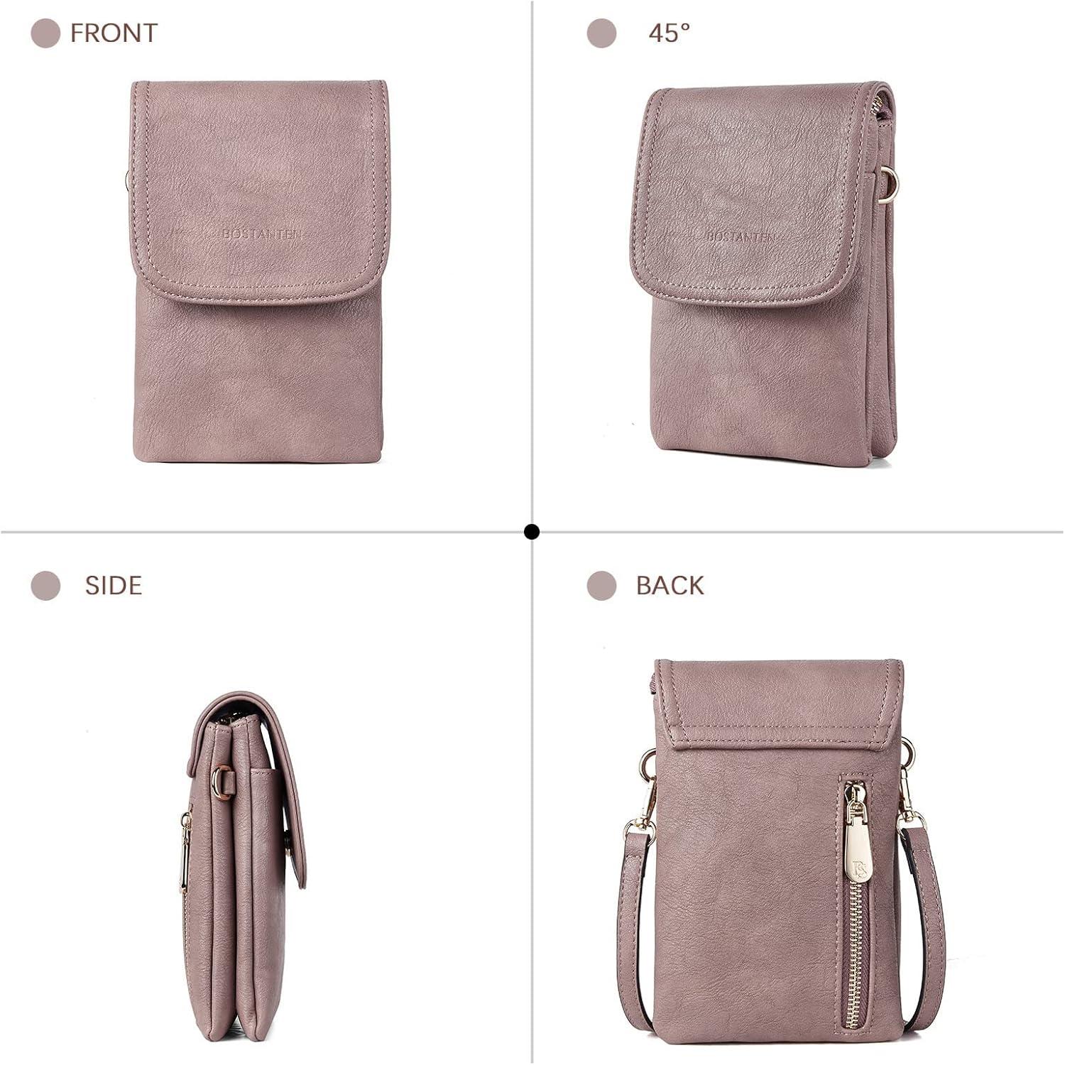 Kleine Handy Umhängetasche PU Leder Damen Geldbörse Designer Lila
