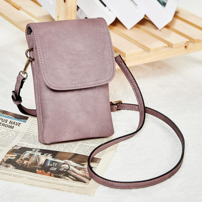 BOSTANTEN Kleine Handytasche zum Umhängen aus PU Leder in Designer Lila