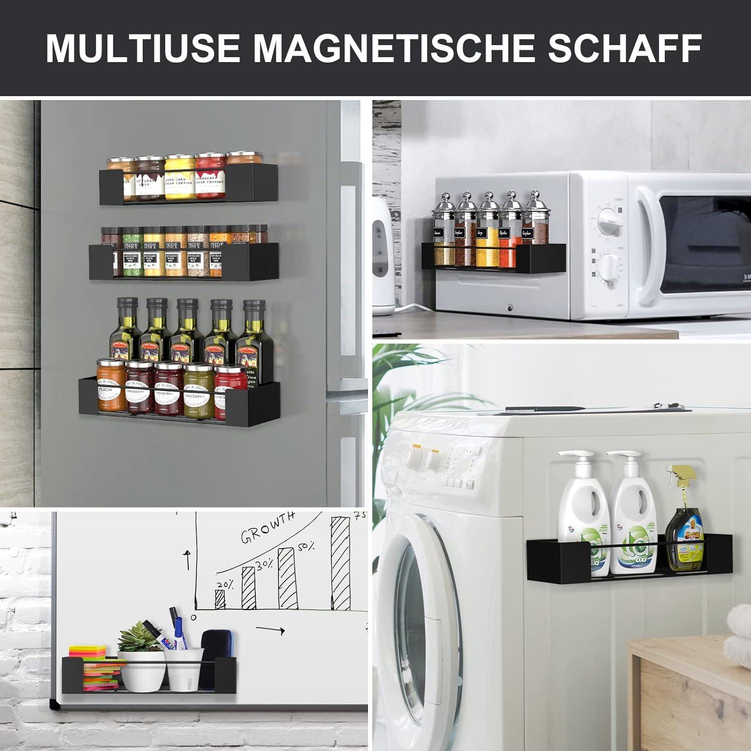 Gewürzregal Magnetisch für Kühlschrank - Platzsparend & Stark