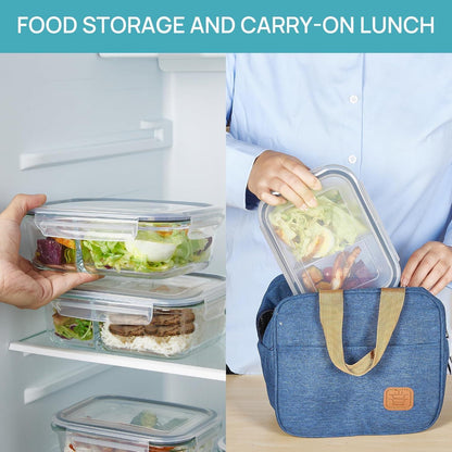 5er Glasbehälter mit Deckel 33oz, Meal Prep Boxen für