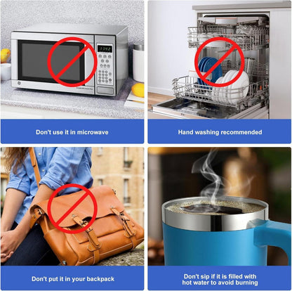 Thermobecher Strohhalm Henkel Deckel Edelstahl Becher 850ML Blau