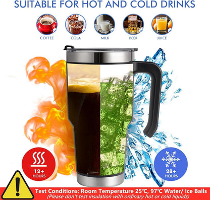 Thermobecher Strohhalm Henkel Deckel Edelstahl Becher BPA Frei