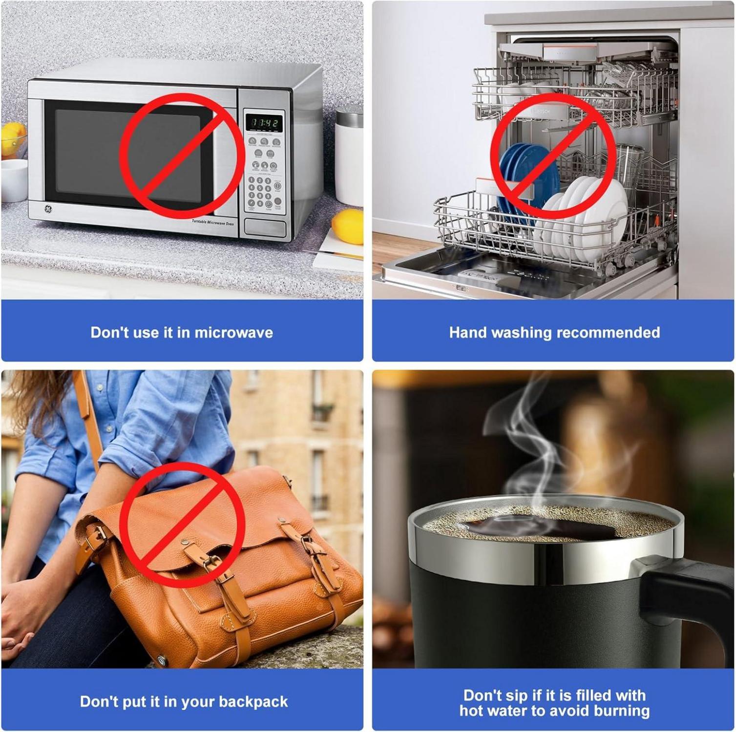 EQARD Thermobecher 850ml Strohhalm Henkel Edelstahl Deckel Schwarz