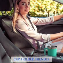 Thermobecher mit Strohhalm und Henkel 850ml Aquamarinblau