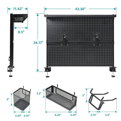 Ergonomic LED Schreibtisch Stecktafel mit Dual Monitor Ständer - Gamer Computertisch Zubehör