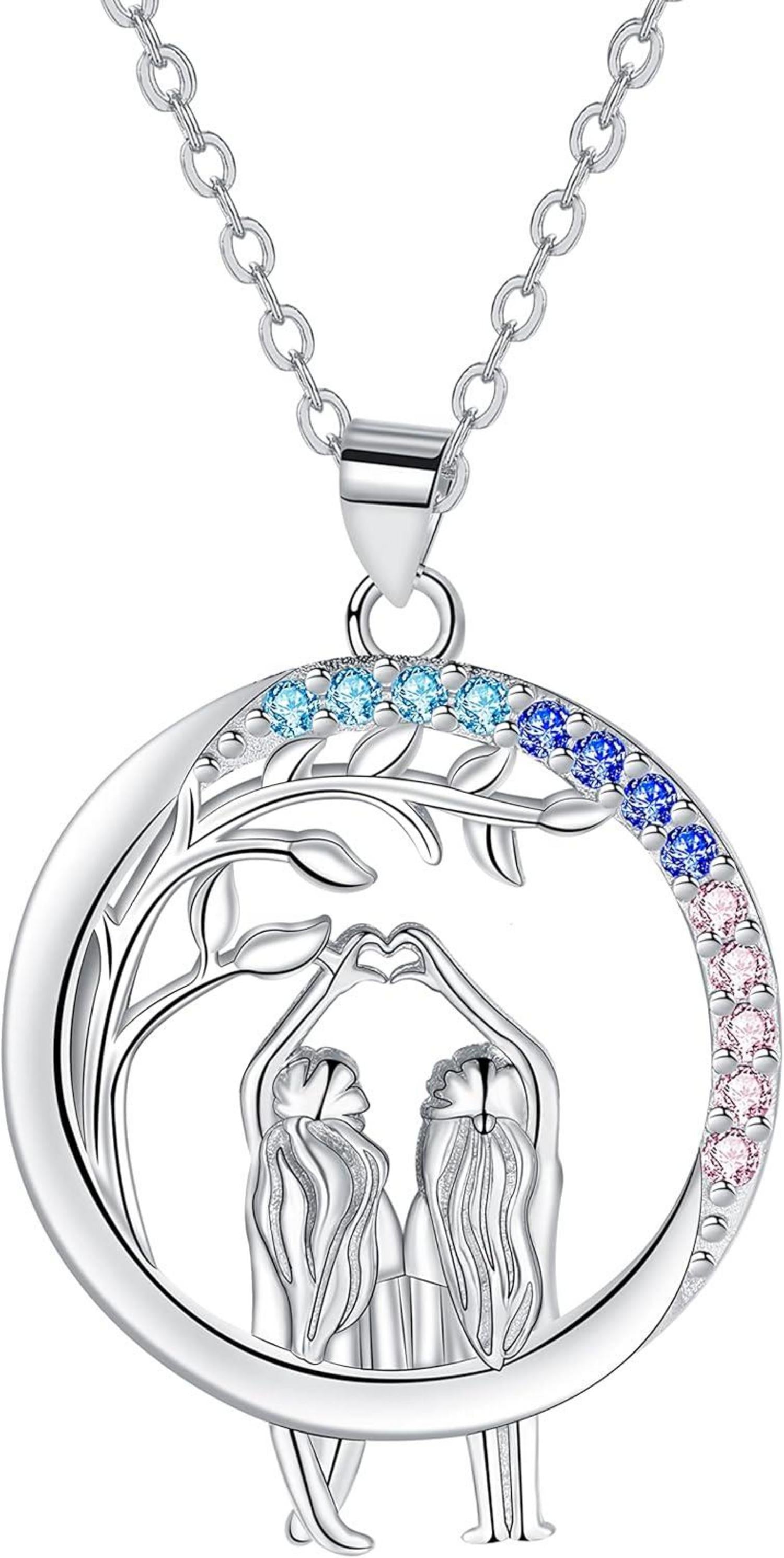 Schwester Geschenke Kette 925 Sterling Silber Halskette Weihnachten