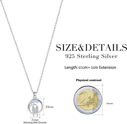 Schwester Geschenke Kette 925 Sterling Silber Halskette Weihnachten