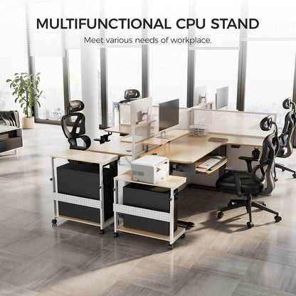 Höhenverstellbarer PC Tower Ständer mit Rollen und Maus Pad