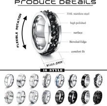 Herren Ringe Set Edelstahl Silber Schwarz Keltischer Knoten