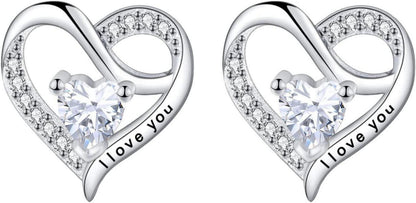 Herz Ohrringe Silber 925 Zirkonia Valentinstag Muttertag Geschenk