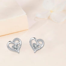 Herz Ohrringe Silber 925 Zirkonia Damen Ohrstecker