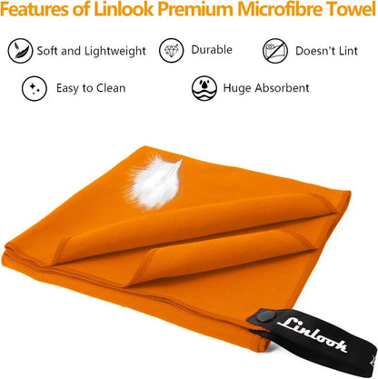 Microfaser Handtuch Set Orange 160x80cm und 80x40cm