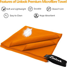 Microfaser Handtuch Set Orange 160x80cm und 80x40cm
