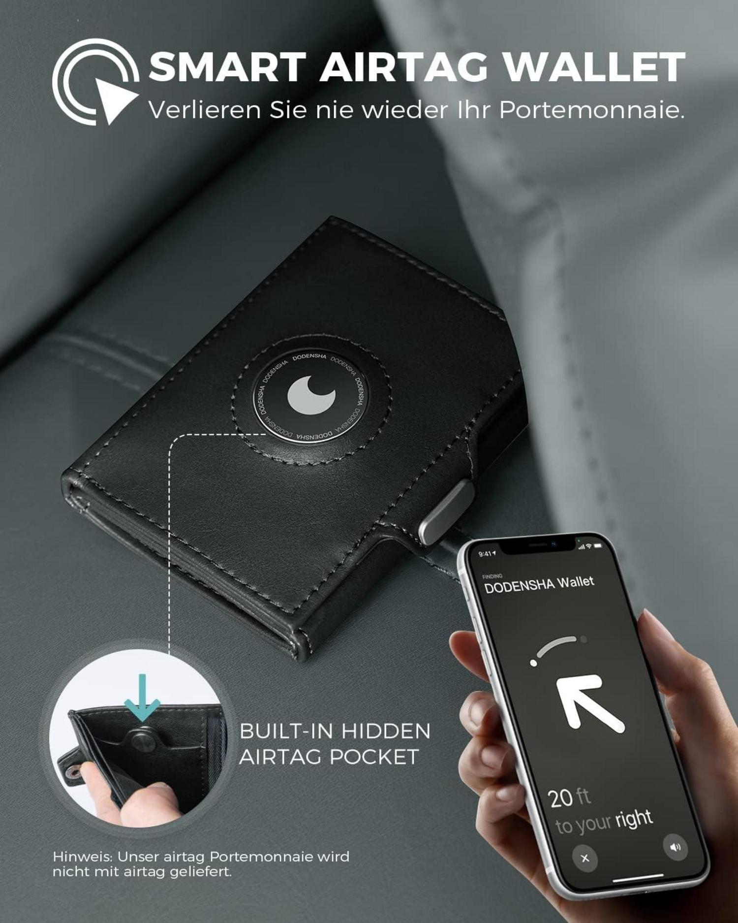 Herren Geldbörse RFID Schutz Kartenetui Schwarz NFC Mini Slim Wallet