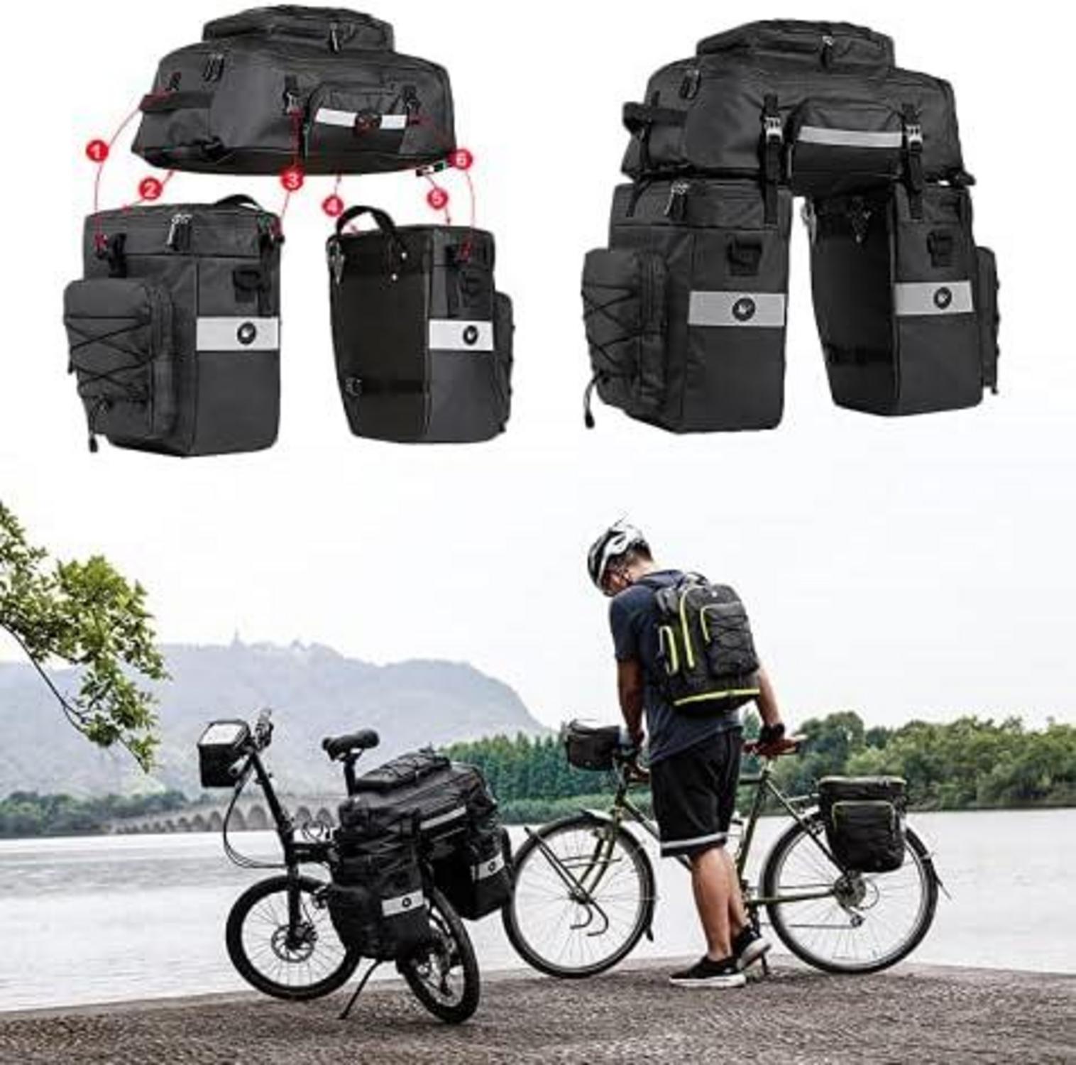 LOYZEY 3-in-1 Fahrradtasche wasserdicht Rucksack Umhängetasche Grün