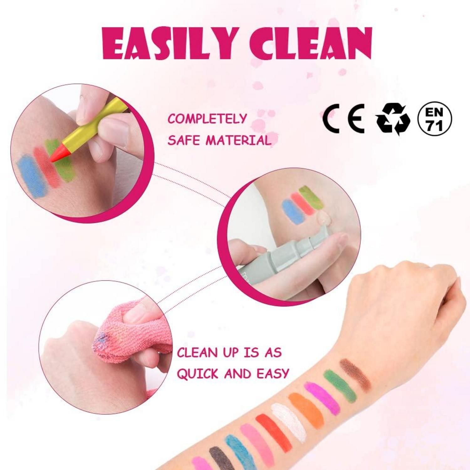 ACWOO Kinderschminke Set Gesichtsfarben Bodypaint Schminkpalette 22 Farben