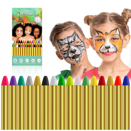 Kinderschminke Set mit 16 Farben - Gesichtsfarbe Schminkstifte für
