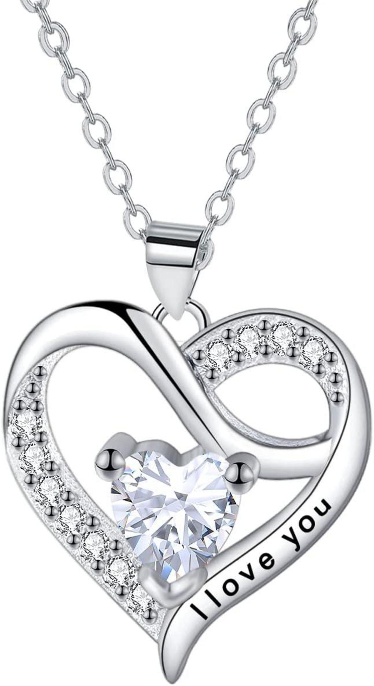 Herz Halskette Silber 925 Zirkonia Valentinstag Muttertag