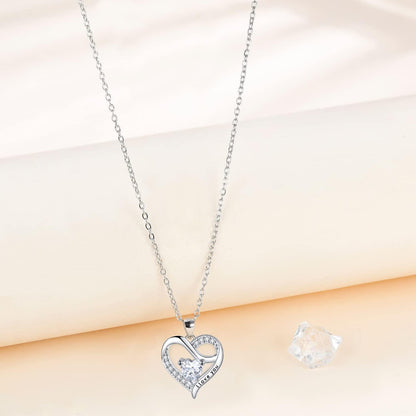 Herz Halskette Silber 925 mit Zirkonia für Damen - Geschenk