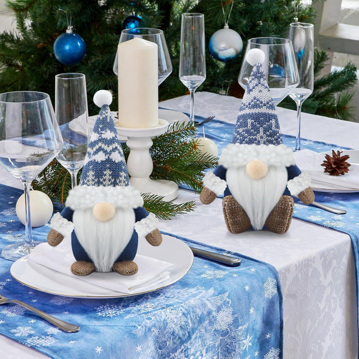 Weihnachtswichtel 3er Set Blau Christmas Deko für Zuhause