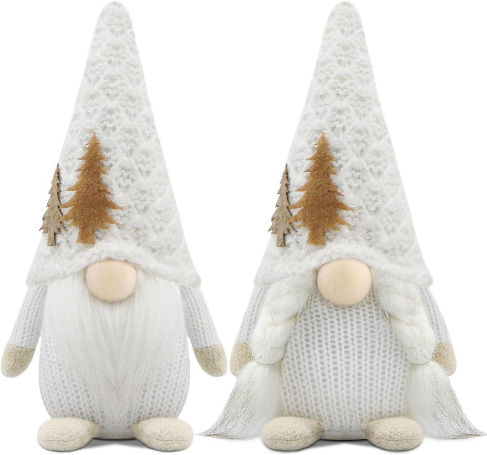 Weihnachtswichtel Set Weiß Christmas Deko Figuren - 2er