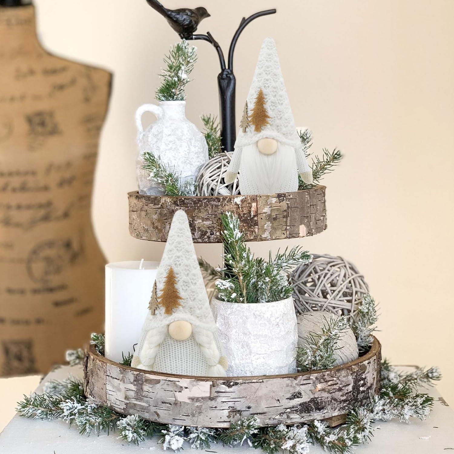 Weihnachtswichtel Gnome Set Weiß - Hausdekoration und Geschenkidee