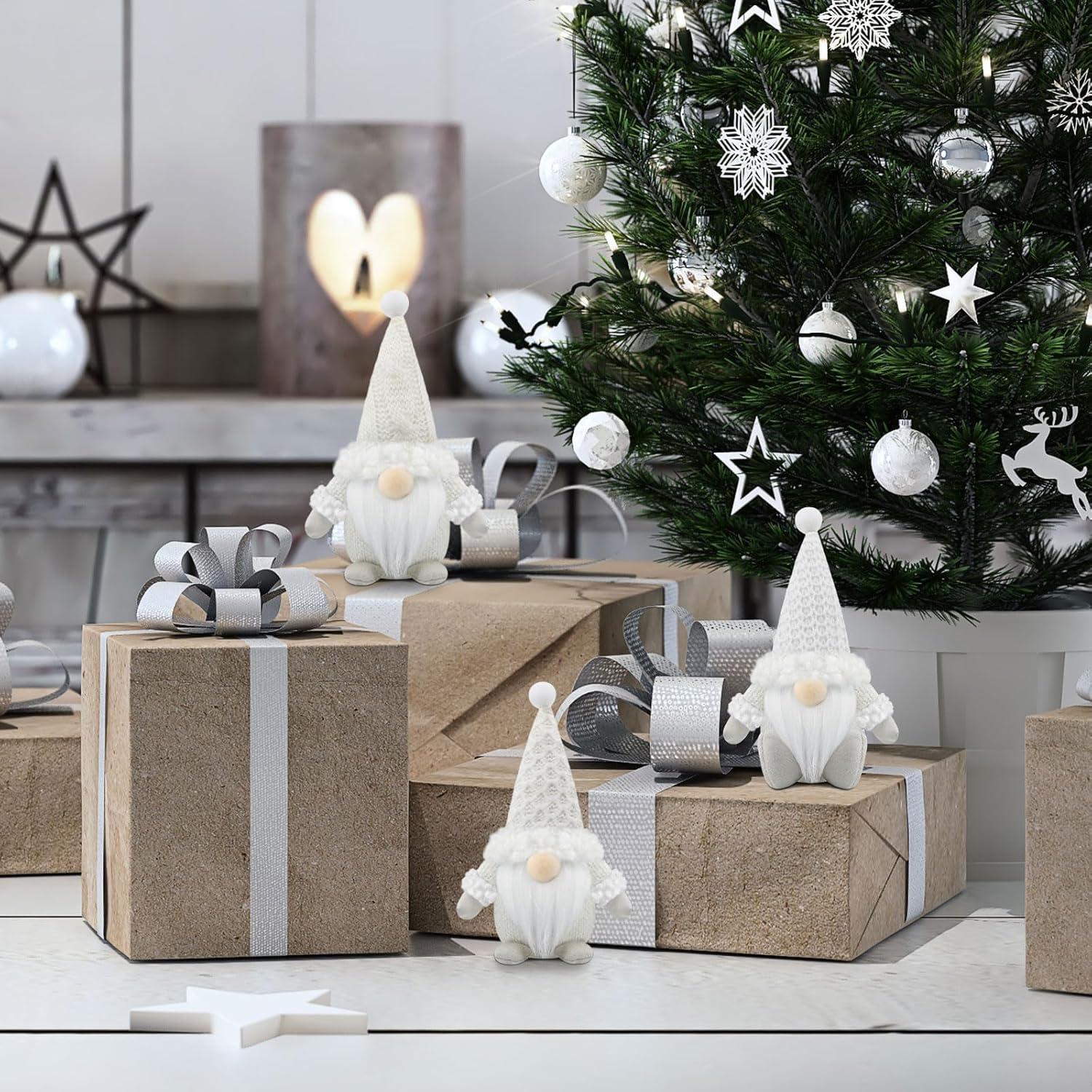 Set Gehydy Weihnachtswichtel Figuren Weiß - Weihnachtsdeko für Home und Küche