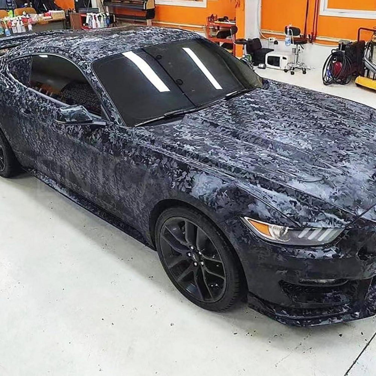 Autofolie Camouflage Schwarz Glänzend Matt – Car Wrapping Folie 45x152cm