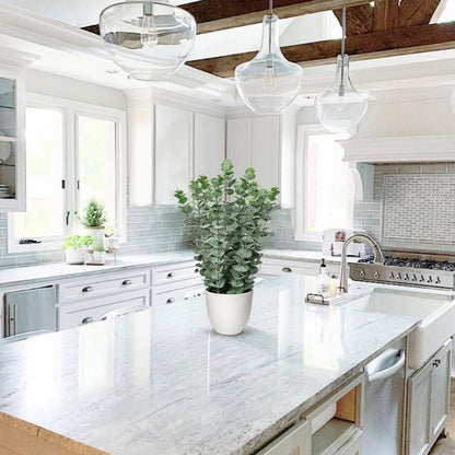 Künstliche Eukalyptus Kunstpflanze 40 cm Deko Zimmerpflanze Weißer Topf