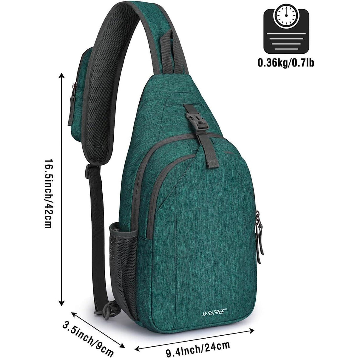Sling Bag Rucksack mit Diebstahlschutz, Dunkelgrün