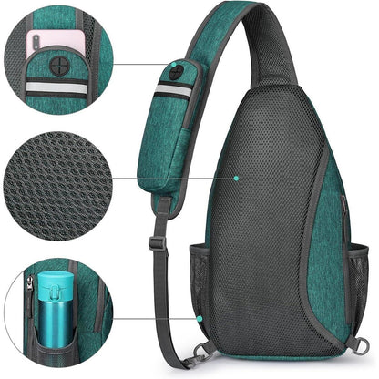 Sling Bag Rucksack mit Diebstahlschutz, Dunkelgrün