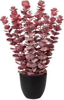 Kunstpflanze Eukalyptus Dekopflanze Rot 40 cm im Topf