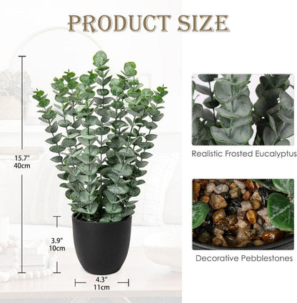 Kunstpflanze Eukalyptus Höhe 40 cm Grün Dekopflanze im