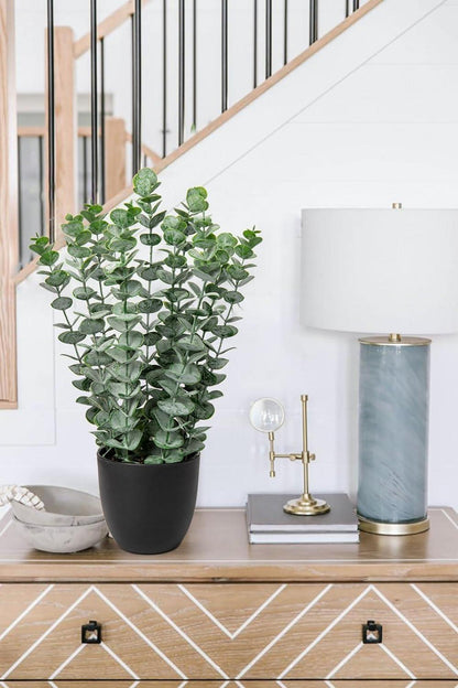 Kunstpflanze Eukalyptus 40cm Grün im Topf - Dekopflanze für Wohnzimmer & Büro