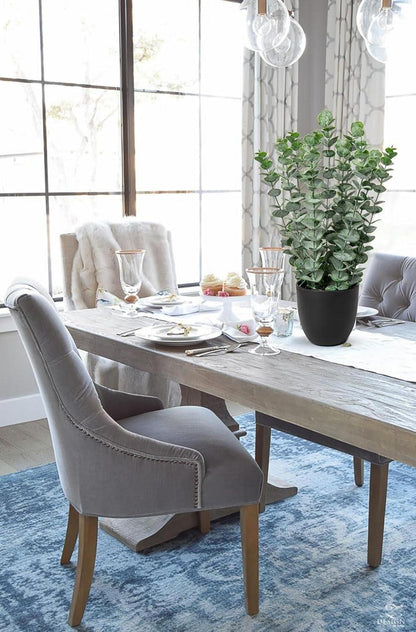 Kunstpflanze Eukalyptus 40cm grün Deko Zimmerpflanze - Schwarzer Topf